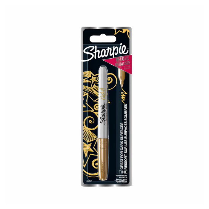 Viltstift Sharpie rond fijn metallic goud blister à 1 stuk