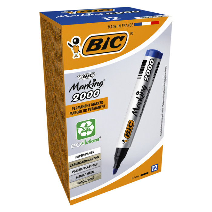 Viltstift Bic 2000 ecolutions rond large blauw
