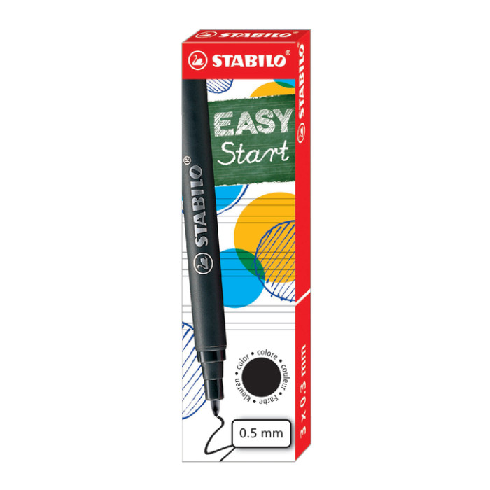Rollerpenvulling STABILO Easyoriginal  medium zwart doosje à 3 stuks