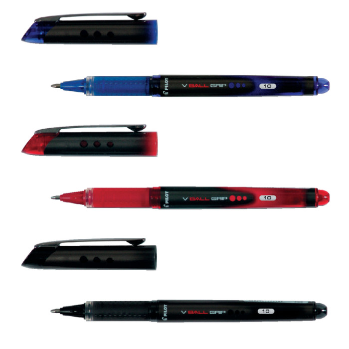 Rollerpen PILOT V-Ball grip breed rood