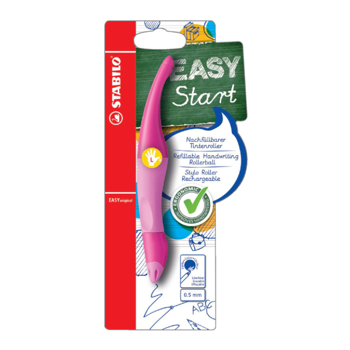 Rollerpen STABILO Easyoriginal linkshandig roze/lichtroze blister