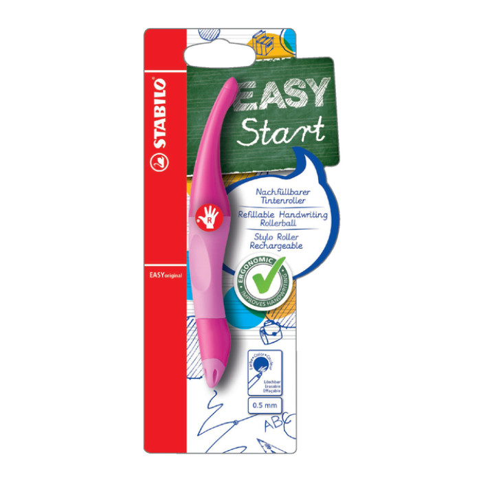 Rollerpen STABILO Easyoriginal rechtshandig roze/lichtroze blister