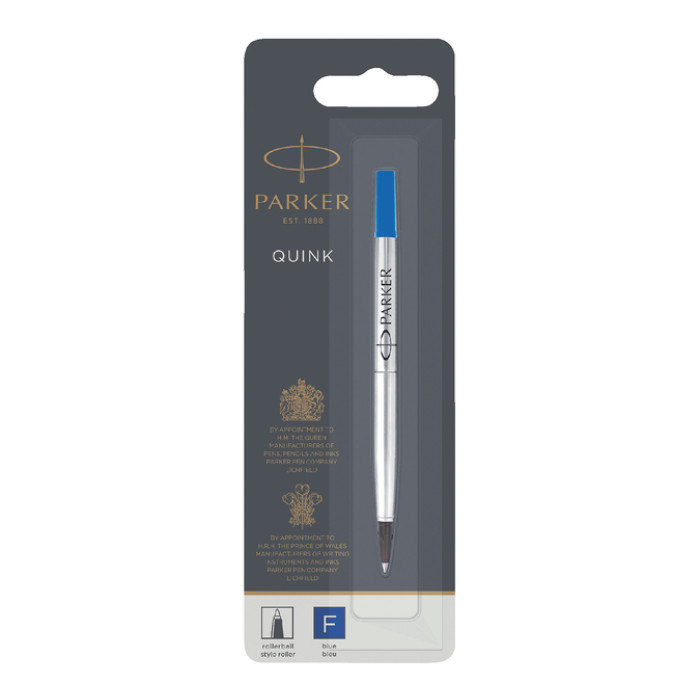 Rollerpenvulling Parker Quink fijn blauw blister à 1 stuk