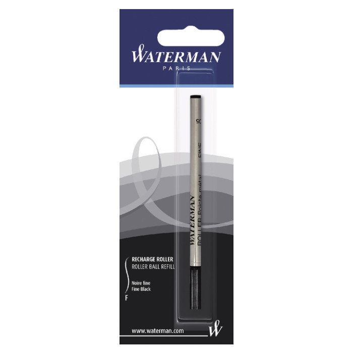 Rollerpenvulling Waterman fijn zwart blister à 1 stuk