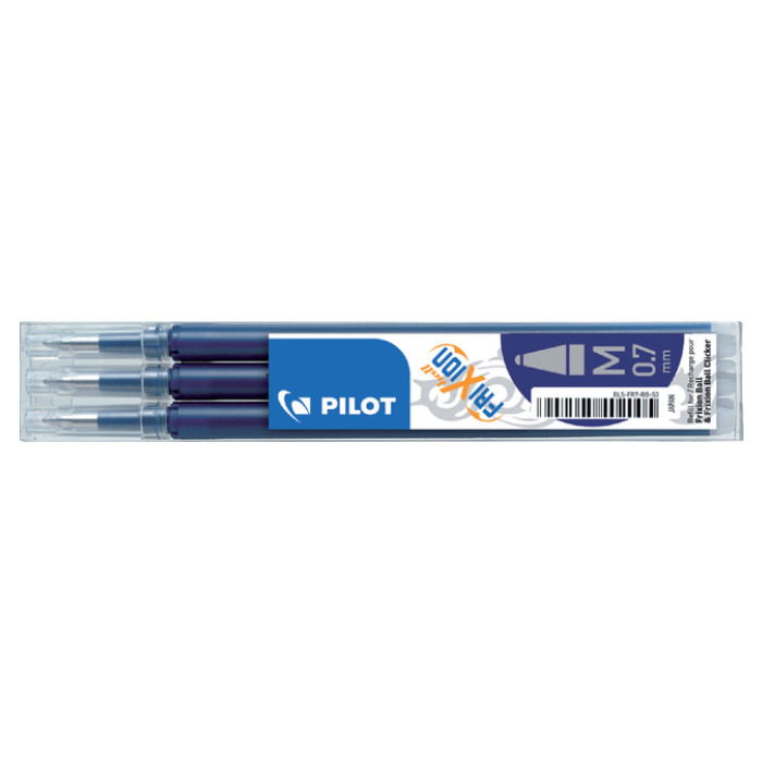 Rollerpenvulling PILOT friXion medium blauwzwart set à 3 stuks