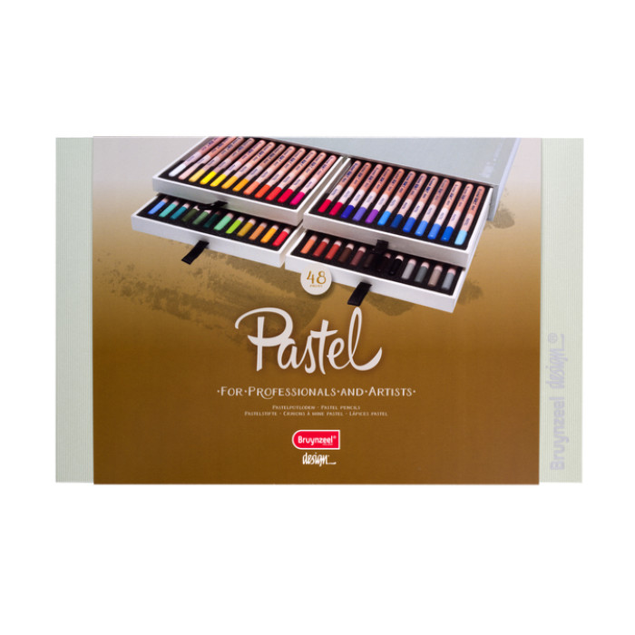 Pastelpotlood Bruynzeel Design met luxe bewaardoos assorti 48 stuks