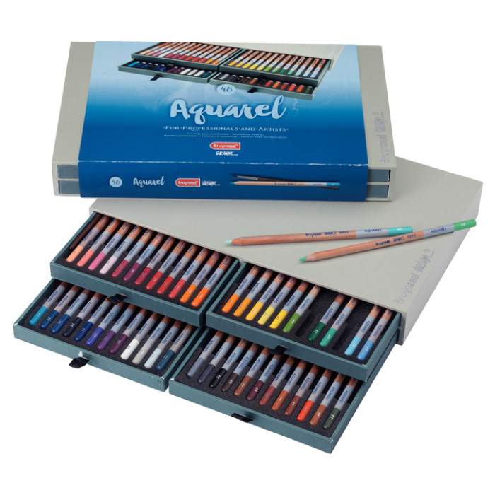 Kleurpotloden Bruynzeel Design met luxe bewaardoos aquarel ass 48st