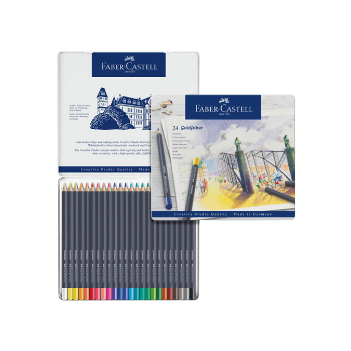 Kleurpotloden Faber-Castell Goldfaber assorti blik à 24 stuks