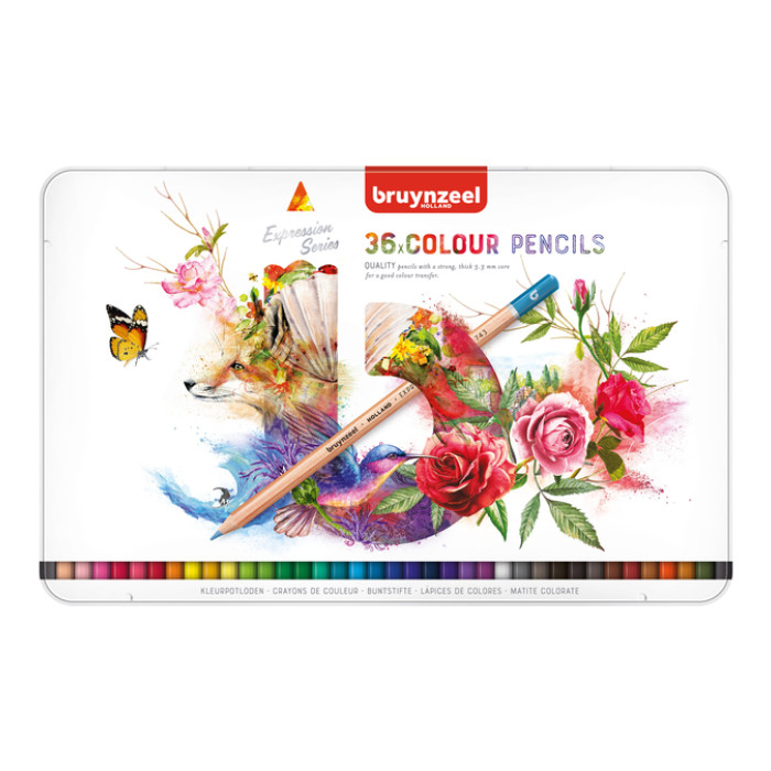 Kleurpotloden Bruynzeel Expression assorti blik à 36 stuks