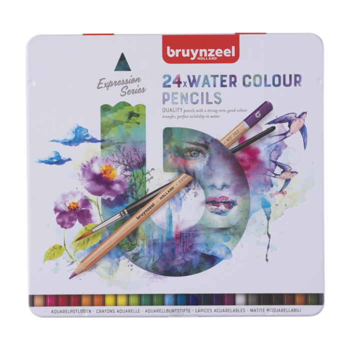 Kleurpotloden Bruynzeel Expression aquarel assorti blik à 24 stuks