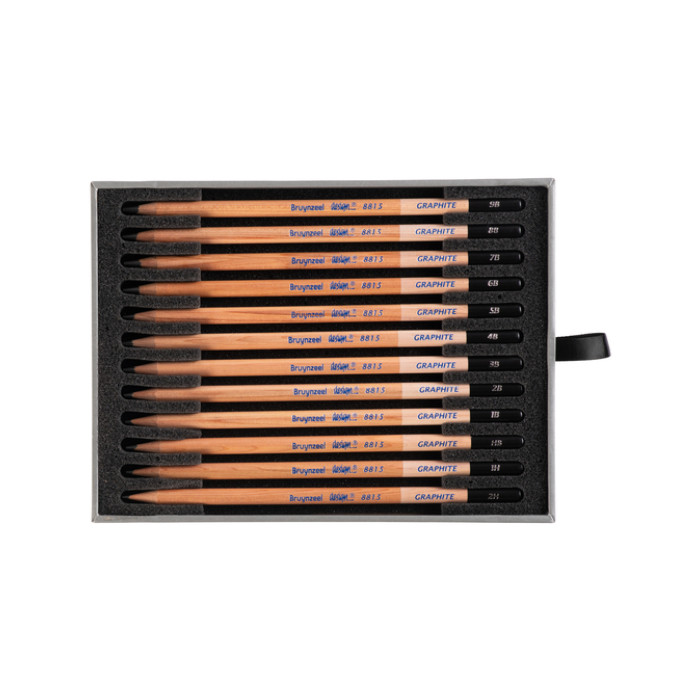 Potlood Bruynzeel Design met luxe bewaardoos 12 hardheden