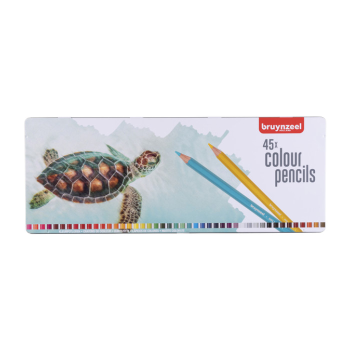 Kleurpotloden Bruynzeel Creatives schildpad assorti blik à 45 stuks