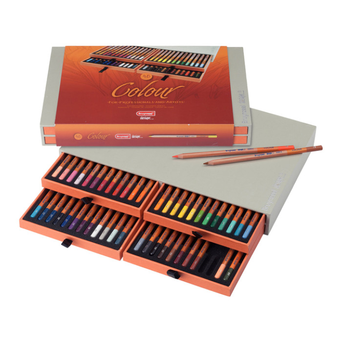 Kleurpotloden Bruynzeel Design met luxe bewaardoos assorti 48 stuks