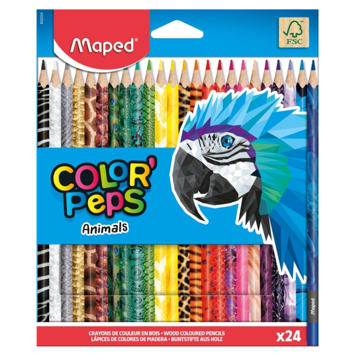 Kleurpotlood Maped Color'Peps Animals set à 24 kleuren