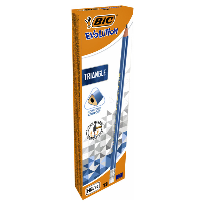 Potlood Bic Evolution driehoekig HB met gumtop