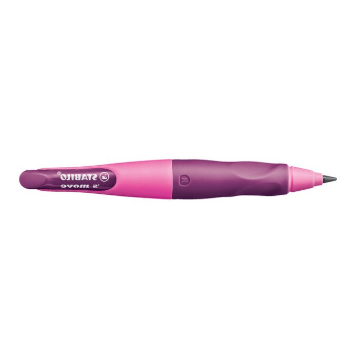 Vulpotlood STABILO Easyergo HB 3.15mm links roze/lila slijper blister