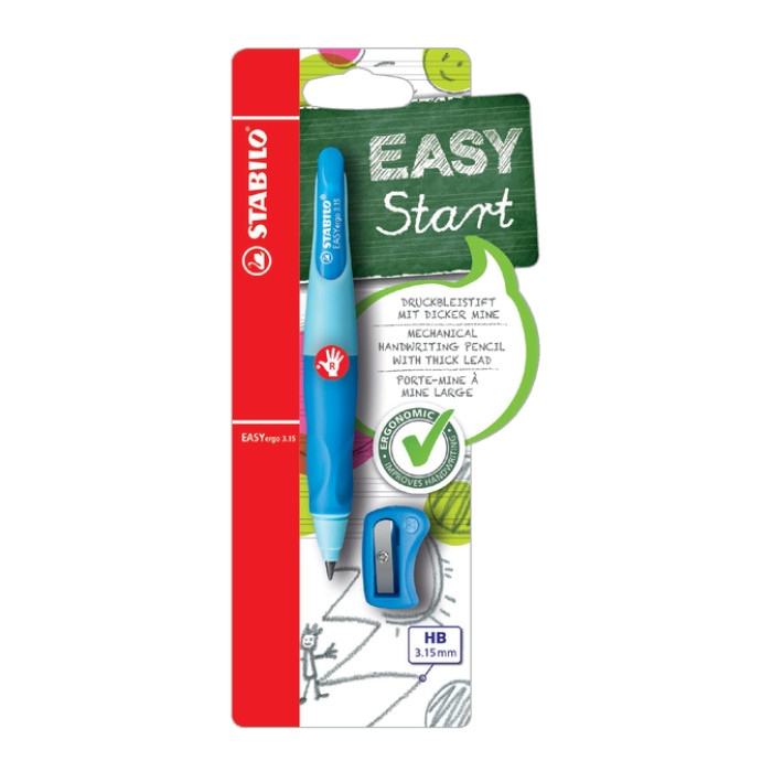 Vulpotlood STABILO Easyergo HB 3.15mm rechts bauwl/dbl slijper blister