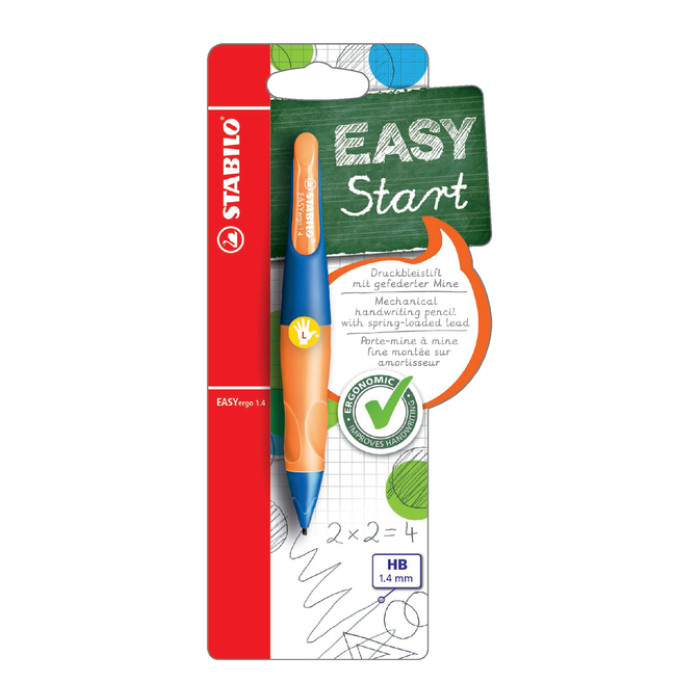 Vulpotlood STABILO Easyergo HB 1.4mm links ultramarine/neon or blister