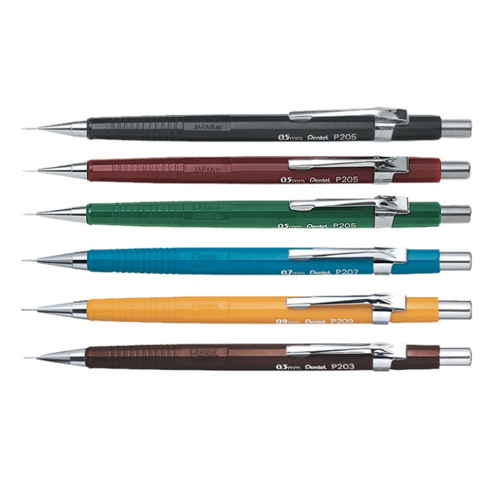 Vulpotlood Pentel P205 HB 0.5mm rood