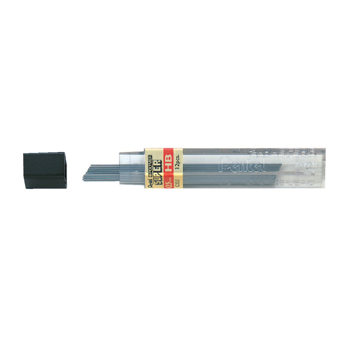 Potloodstift Pentel HB 0.5mm  zwart koker à 12 stuks