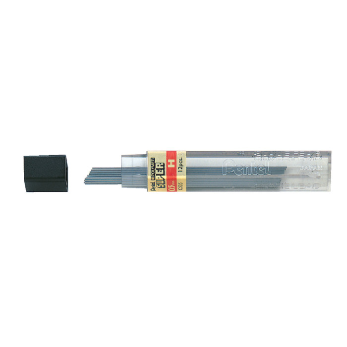 Potloodstift Pentel H 0.5mm zwart koker à 12 stuks
