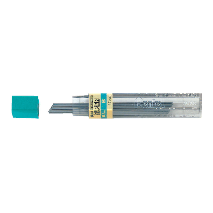 Potloodstift Pentel B 0.7mm zwart koker à 12 stuks