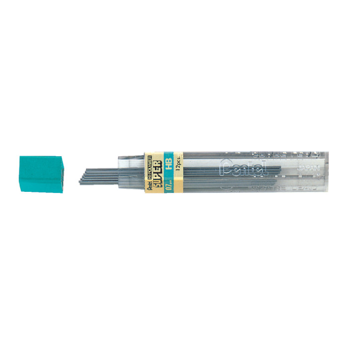 Potloodstift Pentel HB 0.7mm zwart koker à 12 stuks
