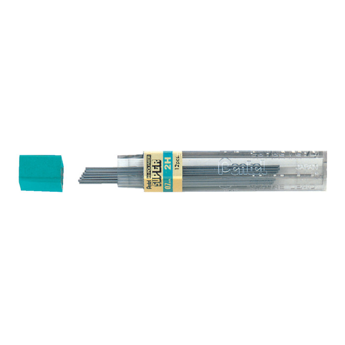 Potloodstift Pentel 2H 0.7mm zwart koker à 12 stuks