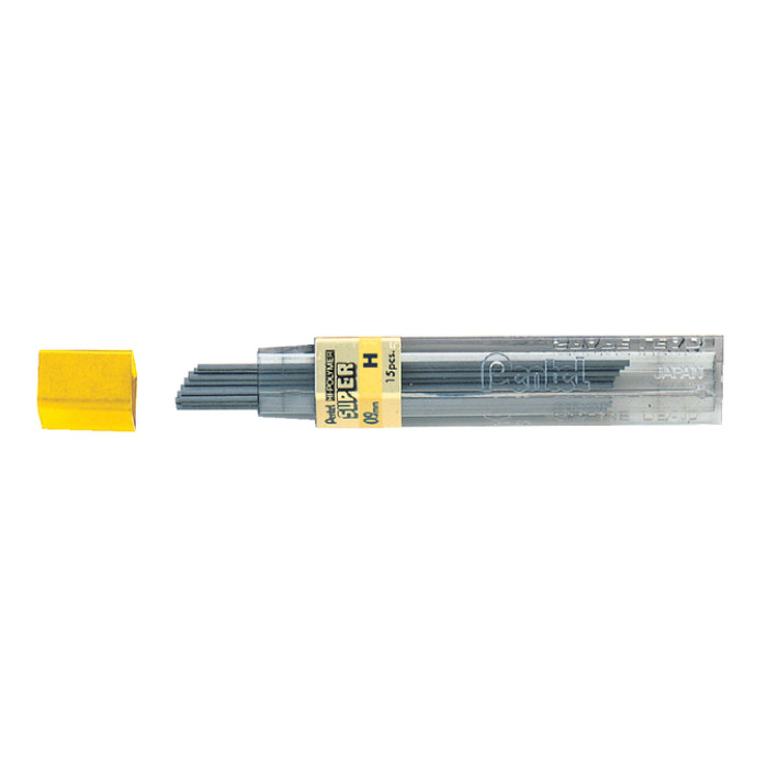 Potloodstift Pentel H 0.9mm zwart koker à 15 stuks