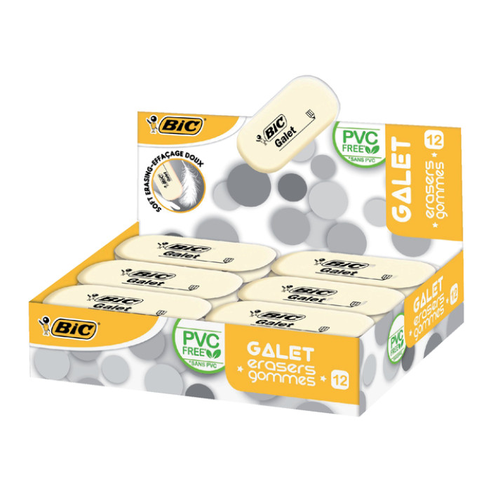 Gum Bic Galet pvc vrij zacht potlood wit