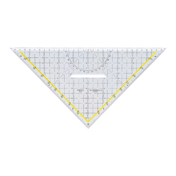 Geodriehoek Aristo 1648/2 325mm met greep transparant