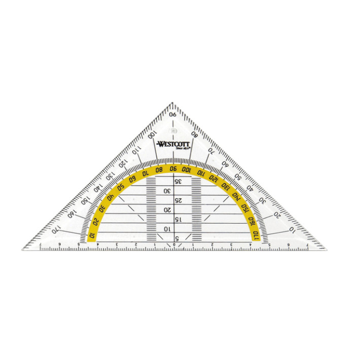 Geodriehoek Westcott 14cm transparant