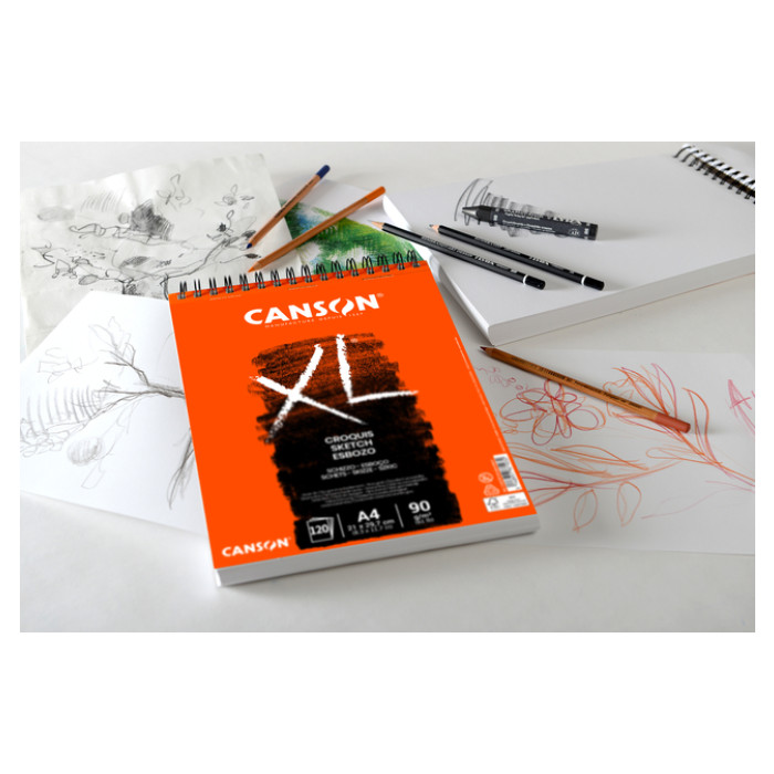 Schetspapier Canson XL Sketch 120vel 90gr A3 ivoorwit