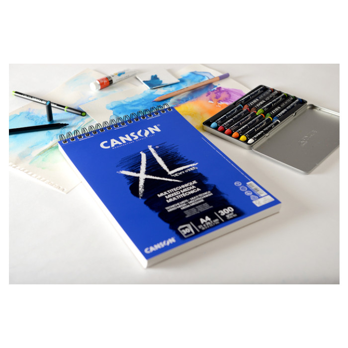 Mixed mediapapier Canson XL Textured Mixed Media 30vel 300gr A4 wit
