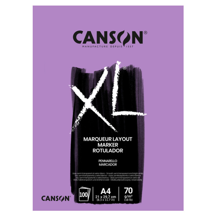 Markerpapier Canson XL Marker 100vel 70gr A4 extra wit