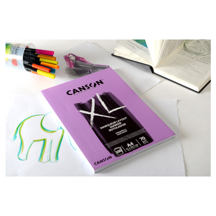 Markerpapier Canson XL Marker 100vel 70gr A3 extra wit