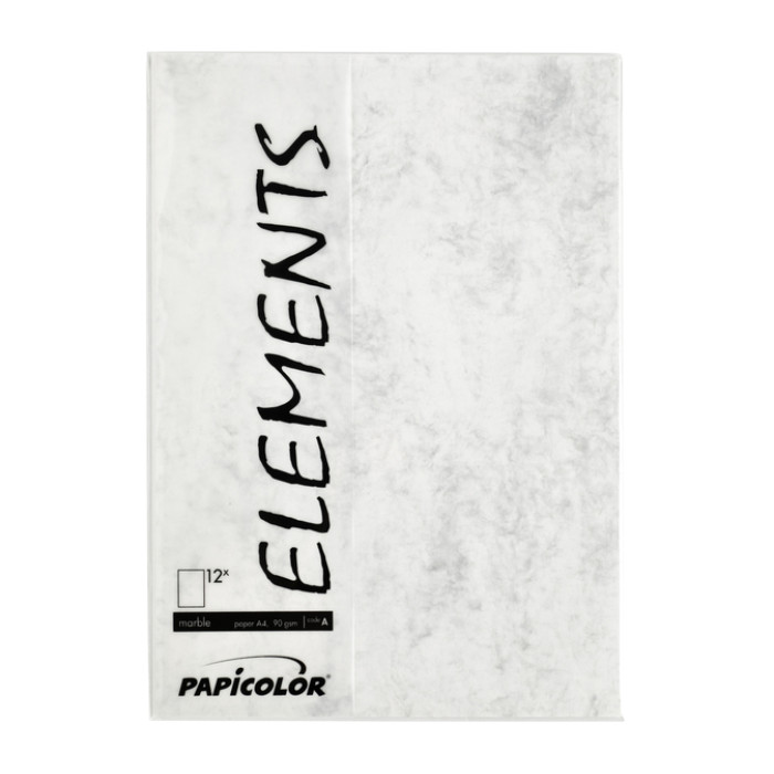 Kopieerpapier Papicolor A4 90gr 12 vel marble grijs