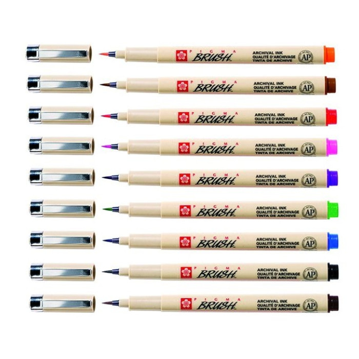 Brushstift Bruynzeel Sakura Pigma assorti 9 stuks