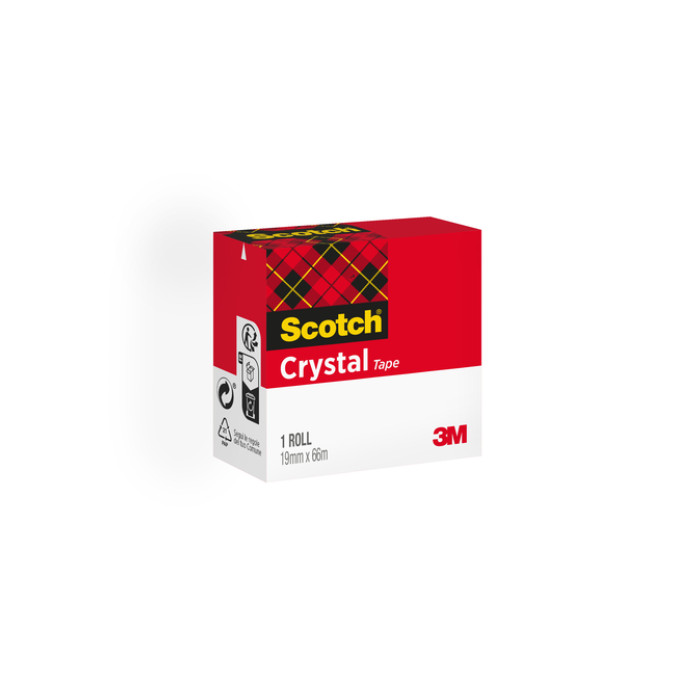Plakband Scotch Crystal 600 19mmx66m transparant