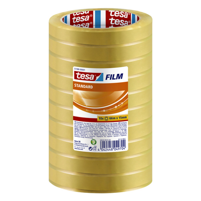 Plakband tesafilm® standaard 66mx15mm transparant