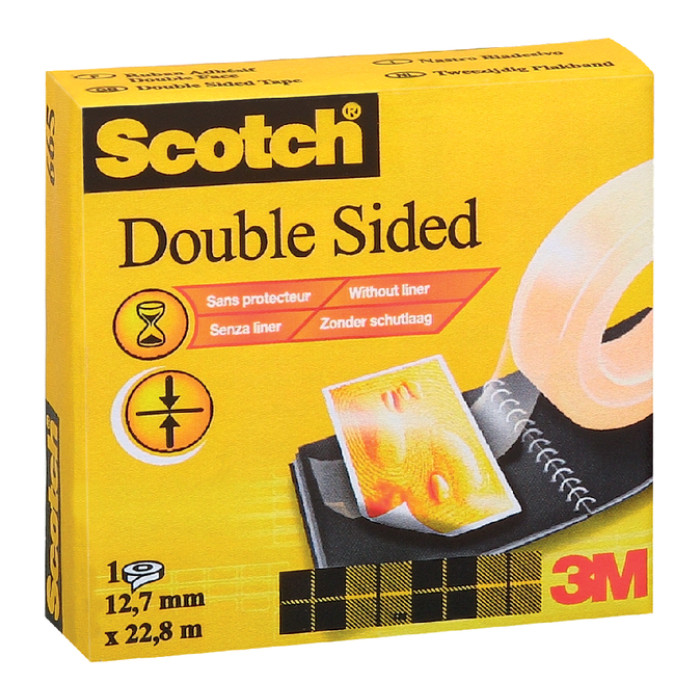 Plakband Scotch 665 12mmx22.8m dubbelzijdig