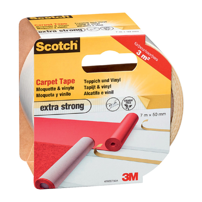 Plakband Scotch tapijt 50mmx7m dubbelzijdig extra strong