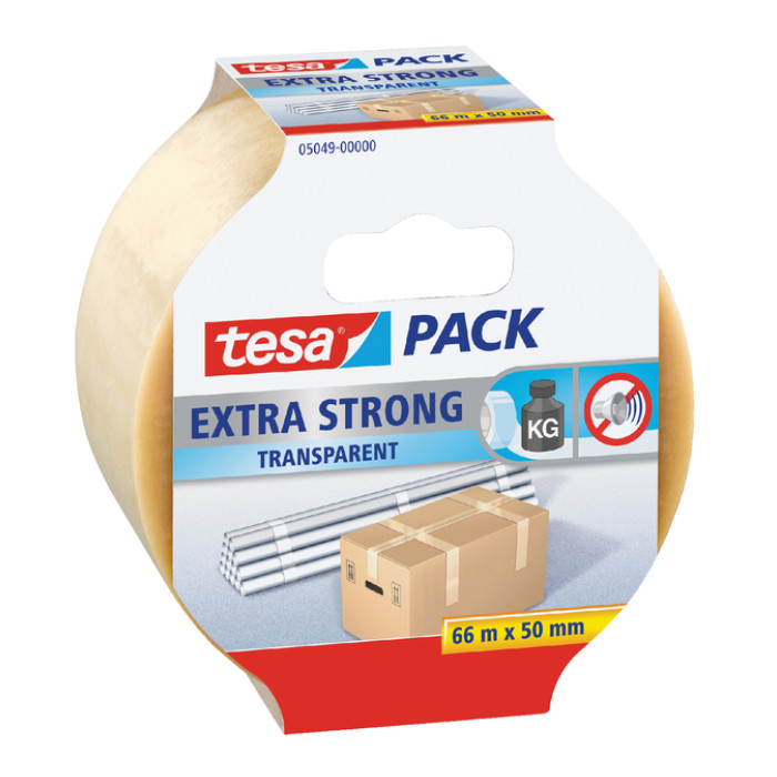 Verpakkingstape tesapack® Extra Strong 66mx50mm pvc transparant