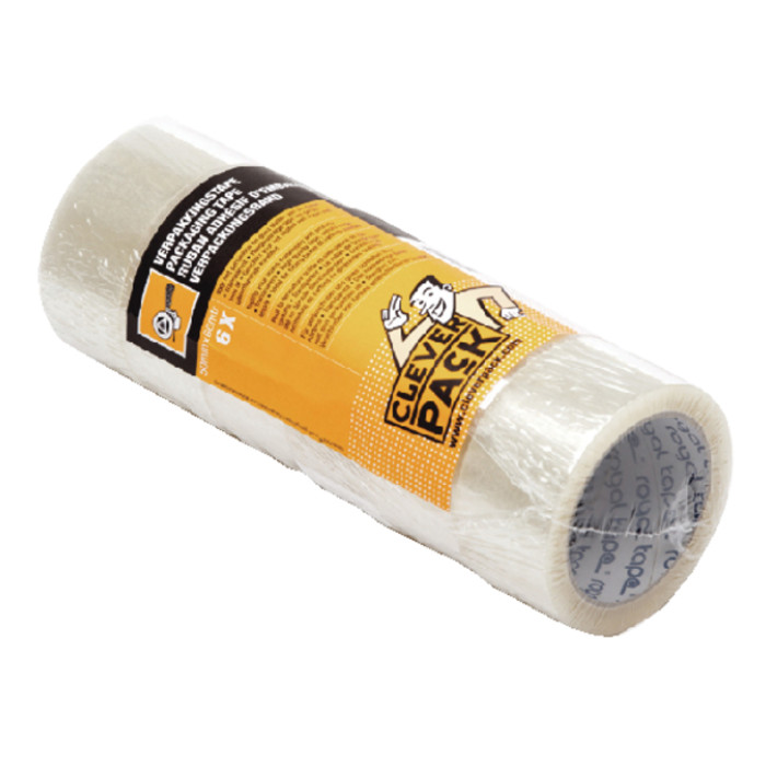 Verpakkingstape CleverPack 48mmx66m transparant PP pak à 6 rollen