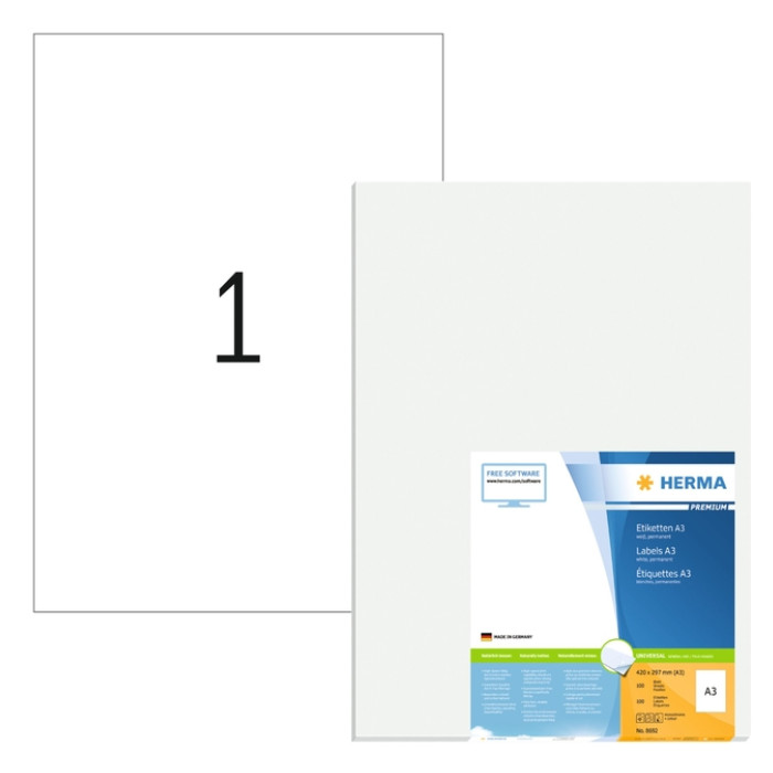 Etiket HERMA 8692 A3 420x297mm 100 stuks