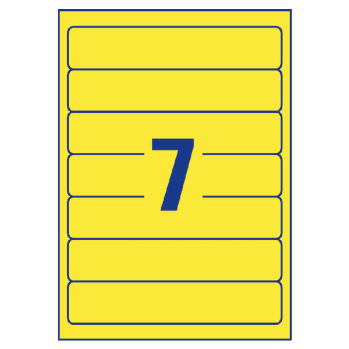 Rugetiket Avery smal 38x192mm zelfklevend geel