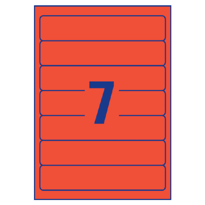Rugetiket Avery smal 38x192mm zelfklevend rood