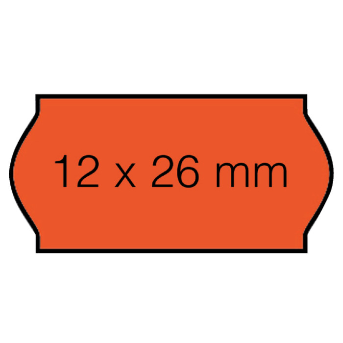 Prijsetiket 12x26mm Open-Data C6 permanent fluor rood 1500 stuks