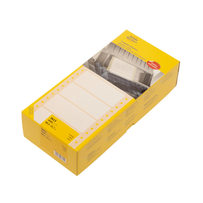 Etiket Avery 3615 88.9x35.7mm 1-baans wit 4000 stuks