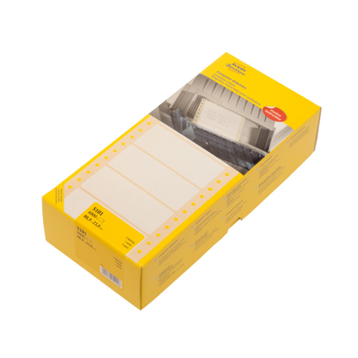 Etiket Avery 5101 88.9x23mm 1-baans wit 6000 stuks